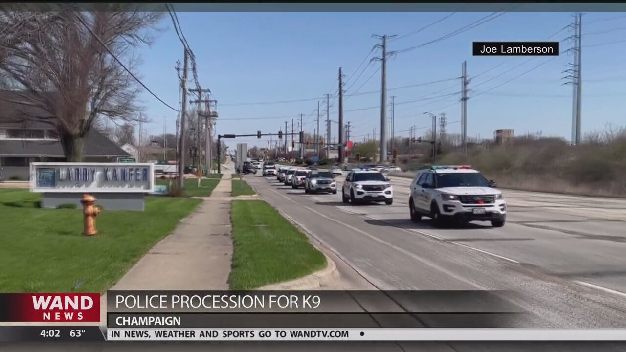 Large procession to honor Champaign K-9 Officer Cash